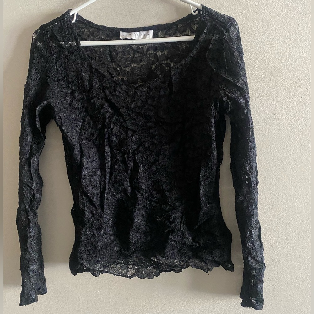 Style New York Lace Black Top Size M